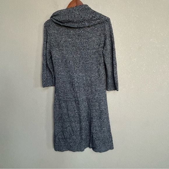 London Times Women’s Gray Marled Knit Cowl Neck Sweater Dress Size Large - Picture 2 of 7